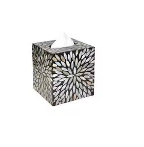 Elegante Dispensador de Servilletas de Mesa Negro con Incrustaciones Blancas de Nácar, Decoración para el Hogar, Comedor, Oficina, Juego de Regalo - Product Image 6