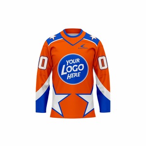 Maillots de hockey sur glace personnalisés à carreaux avec logo frontal sublimé, respirants, à séchage rapide, en polyester anti-humidité - Product Image 1