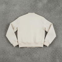 Veste de baseball zippée pour homme, grande taille, épaules tombantes, haute qualité, logo imprimé DTF personnalisé, couleur unie, veste d'hiver pour homme