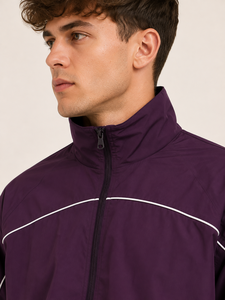 Vêtements de jogging personnalisés pour hommes, coupe-vent en polyester uni à capuche, survêtement respirant, séchage rapide, léger, décontracté - Product Image 5