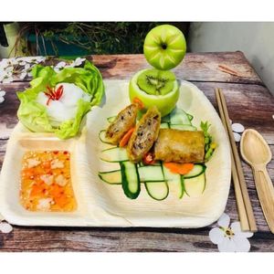 BEST SELLING Sustainable 10 Inch Palm Leaf Compostable Biodegradable <b>Disposable</b> Plates 50 Pack Outdoor Camping <b>BBQ</b> Party - Product Image 2