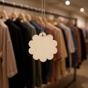 Etichetta in Legno da Appendere 8x8cm con Cordino per Etichette di Abbigliamento - Product Image 2