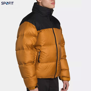 Chaqueta de Plumón para Hombre SPOFIT con Bloques de Color, Cuello Alto, Abrigo de Invierno Casual, Cortavientos, Cierre de Cremallera Grueso, Ajuste Regular - Product Image 3