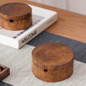 Umweltfreundlicher Tragbarer Runder Holz-Aschenbecher Klassisches Design für Auto-Nutzung Geschenk für Raucher - Product Image 5