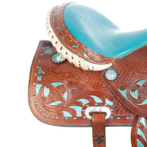 Silla de Montar Occidental de Cuero Hecha a Mano, Asiento de Cuero Suave, Costuras Duraderas, Opciones de Diseño Personalizado - Product Image 3