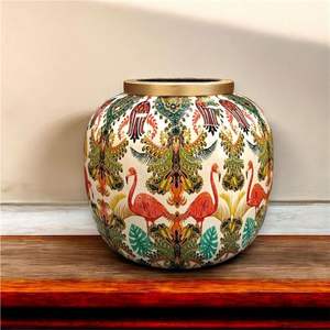 Jarrón de Metal Esmaltado Cloisonné Hecho a Mano de Lujo, Elegante Jarrón Decorativo Alto con Flores de Peonía Blancas para Decoración del Hogar, Regalo de Boda - Product Image 3