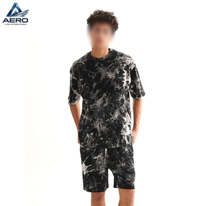 เสื้อยืดแขนสั้นลายมัดย้อมผ้าฝ้ายแท้ขายดี พร้อมกางเกงขาสั้น ชุดเซ็ตสองชิ้น แฟชั่นฤดูร้อน - Product Image 1