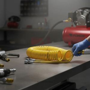 Tuyau d'air en PU de haute qualité de 9 m avec raccord rapide, tuyau de compresseur flexible en spirale, 120 PSI - Product Image 6