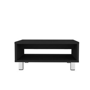 Mesa de centro alta negra de 10.6 pulgadas con 4 patas y 1 estante - Product Image 2