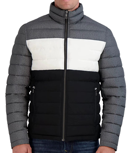 Blouson matelassé pour homme personnalisé en gros, couleur au choix, col montant, élégant, confortable, chaud, en toile enduite imperméable, avec capuche, OEM - Product Image 4