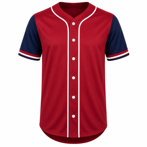 Maillot de baseball OEM/ODM à manches courtes en polyester 100 % à séchage rapide, imprimé par transfert thermique, pour le sport et le softball – Vente chaude - Product Image 1