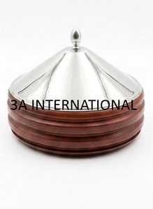 Casserole en bois de qualité supérieure avec couvercle en acier inoxydable, pot isotherme rond à double paroi, finition naturelle, très vendu - Product Image 2