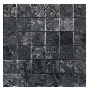 Mosaico de Mármol Negro Cuadrado, Pulido, Resistente al Agua, Ecológico, 8mm de Grosor, Moderno, para Pared Interior de Baño, 300x300mm - Product Image 1