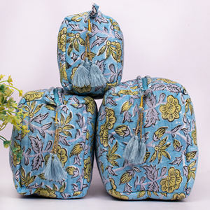 Nouvelle Trousse de Maquillage Matelassée en Coton, Magnifique Étui de Rangement Imprimé, Pochette de Voyage à Fermeture Éclair, Ensemble de Sacs Organisateurs Cosmétiques Durables - Product Image 2