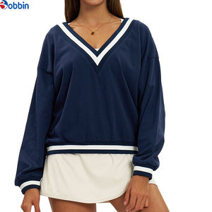 BOBBIN INDUSTRIES Sudadera de Mujer Más Vendida para Otoño/Invierno, Cuello en V, 100% Algodón, Felpa, Holgada, Informal, Manga Larga, para Gimnasio y Running - Product Image 3