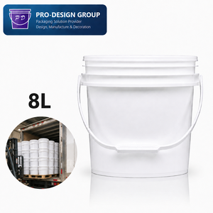 8L Plastic <b>Bucket</b> <b>with</b> Flat <b>Lid</b> for General Packaging, ISO 9001 Manufacturer - Product Image 1