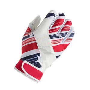Guante de entrenamiento de béisbol con diseño de estrellas, para mano derecha, antideslizante, estilo deportivo, rojo, blanco y azul - Product Image 1