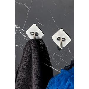 Set di 3 appendiabiti da parete con motivo rettangolare in acciaio inossidabile autoadesivo - Product Image 1