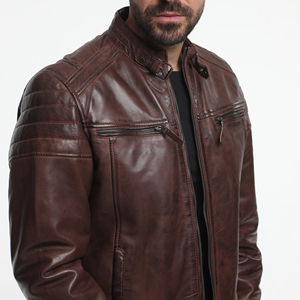 Men's Premium Quality Vintage <b>Winter</b> <b>Leather</b> <b>Jacket</b> with Zipper Closure Stand Collar Custom Sizes Available Best Sale - Product Image 5