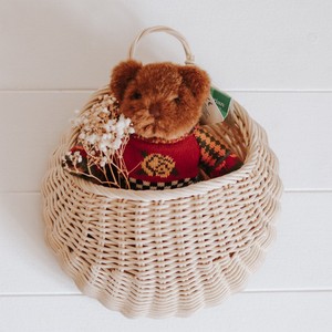 Best quality storage <b>baskets</b> home walls decor rattan hanging wall pocket sustainable <b>wicker</b> <b>basket</b> - Product Image 2