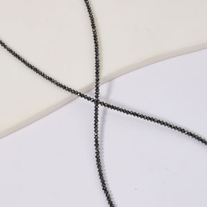 Collar de Diamantes Negros Naturales de 15 Quilates, Corte Redondo, Auténtico, con Gema Negra Intensa Brillante - Product Image 2