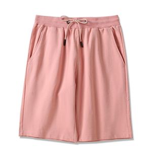 Men's <b>Black</b> Cotton Bermuda Shorts With Drawstring Waist And Pockets Casual Breathable Knitted Shorts - Product Image 2