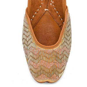 Pakistani Handmade Bridal <b>Khussa</b> Shoes with Beaded Embroidery Traditional Multani Jutti for Women Wholesale - Product Image 6