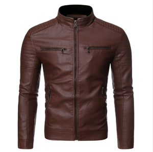 <b>Men's</b> High Quality <b>Jacket</b> <b>Long</b> Sleeved Coat Leather <b>Jackets</b> Motorcycle Punk PU Leather <b>Jacket</b> Custom Zipper up <b>jacket</b> for <b>men</b> - Product Image 4