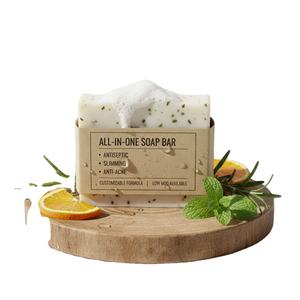 Jabón de Ducha en Barra Sólida Personalizable con Propiedades Antisépticas, Blanqueadoras, Reductoras de Grasa y Anti-Acné, MOQ Bajo Disponible - Product Image 1