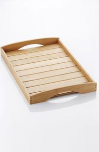 Plateau de service rectangulaire en bois fait main, plateau rectangulaire en bois naturel pour le petit-déjeuner, le café, le thé, les collations, les fruits et l'élégance - Product Image 6