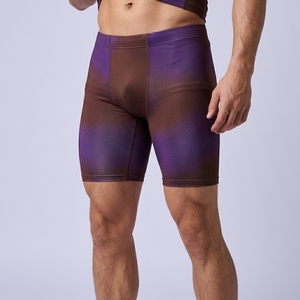 Men Sporty Jersey Sports Compression Shirt Front <b>Logo</b> Half Sleeve O-Neck Tight Fit Solid Color Gym Workout Running Athletic - Product Image 3