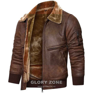 Glory Zone Custom Mens <b>Vintage</b> Distressed Leather Motorcycle <b>Jacket</b> Heavyweight <b>Biker</b> Bomber Winter Coat 47 - Product Image 3