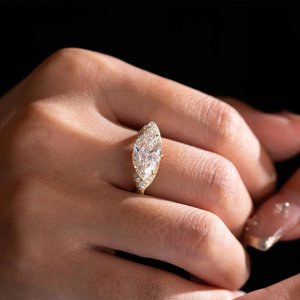 Anillo Ajustable de Plata de Ley 925 Chapado en Oro con Diamante Cultivado en Laboratorio, Joyería Fina Elegante, Regalo Clásico para Mujer - Product Image 6