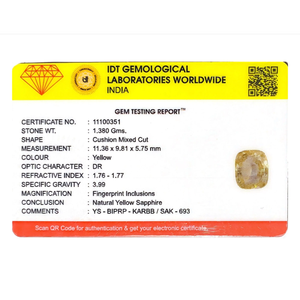 Loose 6.9 Carat Oval Cut Yellow Sapphire Gemstone for Fine Jewelry - Product Image 4