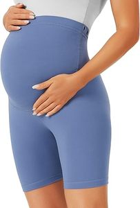 Shorts de yoga et de fitness de qualité supérieure en nylon sans couture, coupe ajustée, compressifs, extensibles, respirants, pour la maternité - Product Image 2