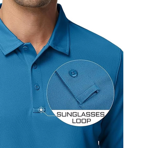 <b>Blue</b> Color Men Custom Long Sleeve <b>Polo</b> <b>Shirt</b> Soft Breathable Material Outdoor Adventure Vacation Casual Streetwear Clothing - Product Image 5