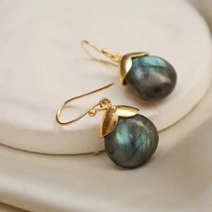 Handcrafted Labradorite Gemstone Drop <b>Earrings</b> Gold Plated Teardrop Design Fashion Jewelry for Everyday Wear - Product Image 3