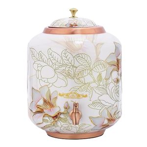 Distributeur d'eau en cuivre avec motif floral et robinet en cuivre pour usage domestique - Product Image 2
