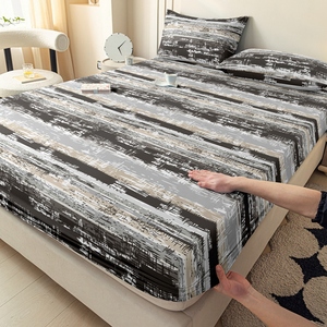 Solid Polyester/Cotton Flat <b>Sheet</b> <b>King</b> Queen <b>Size</b> Breathable All-Season 300tc Deep Pocket 40-count Home Hotel Use Adult Bedding - Product Image 2