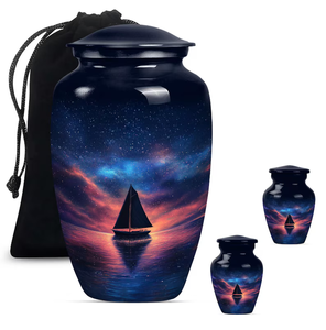 Dark Blue Cremation Urn Decorative <b>Ashes</b> Vase Cosmic Horizon Tree Memorial <b>Keepsake</b> Urn - Product Image 3
