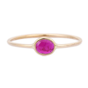 10K Solid Gold Oval Ruby Wedding <b>Ring</b>-Radiant Cut Natural Stone <b>Resizable</b> - Product Image 1