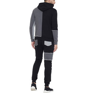 Conjunto Deportivo Informal con Capucha para Hombre, Color Sólido, Bloques de Color, Manga Larga, Bolsillos Laterales, Material Transpirable de Poliéster y Algodón - Product Image 5