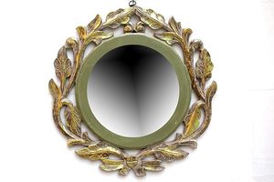 <b>Large</b> Round Wooden <b>Frame</b> Wall Mirror Elegant Wall Mounted Vanity Mirror for Home Decor - Product Image 5