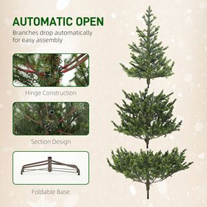 Albero di Natale Artificiale da 180 cm per Casa e Ufficio con 1933 Rami e Supporto in Acciaio, Design Sciolto - Product Image 6
