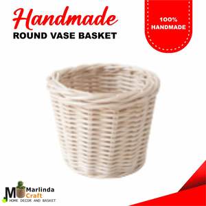 ตะกร้าหวายทรงแจกันทรงกลมสำหรับงานหัตถกรรม - Product Image 1