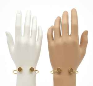 Bracelet manchette en quartz solaire Druzy doré |   Bijoux de fête unisexes en forme de couronne plaqués or 10 carats |   HARI OM CREATIONS - Product Image 2