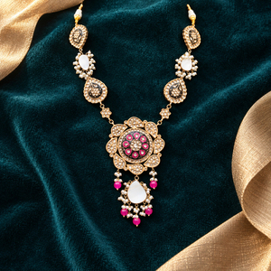 Collar con Colgante de Perlas y Rubíes Chapado en Oro de Alta Calidad, Venta al Por Mayor, Diseño Personalizado, Proveedor - Product Image 6