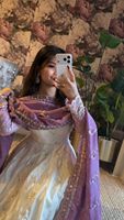 Magnifique robe Anarkali indienne pakistanaise en tissu Georgette, avec broderies fantaisie, pour les occasions spéciales, les mariages, les tenues décontractées, vêtements traditionnels pour femmes