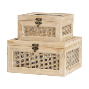 Ensemble de 2 boîtes de rangement décoratives en bois manufacturé - Product Image 1