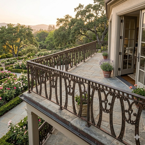 Traditional Cast Iron Balcony <b>Railings</b> <b>Wall</b> Mounted Rust Resistant Outdoor Decorative Architecture for Villa Garden - Product Image 5